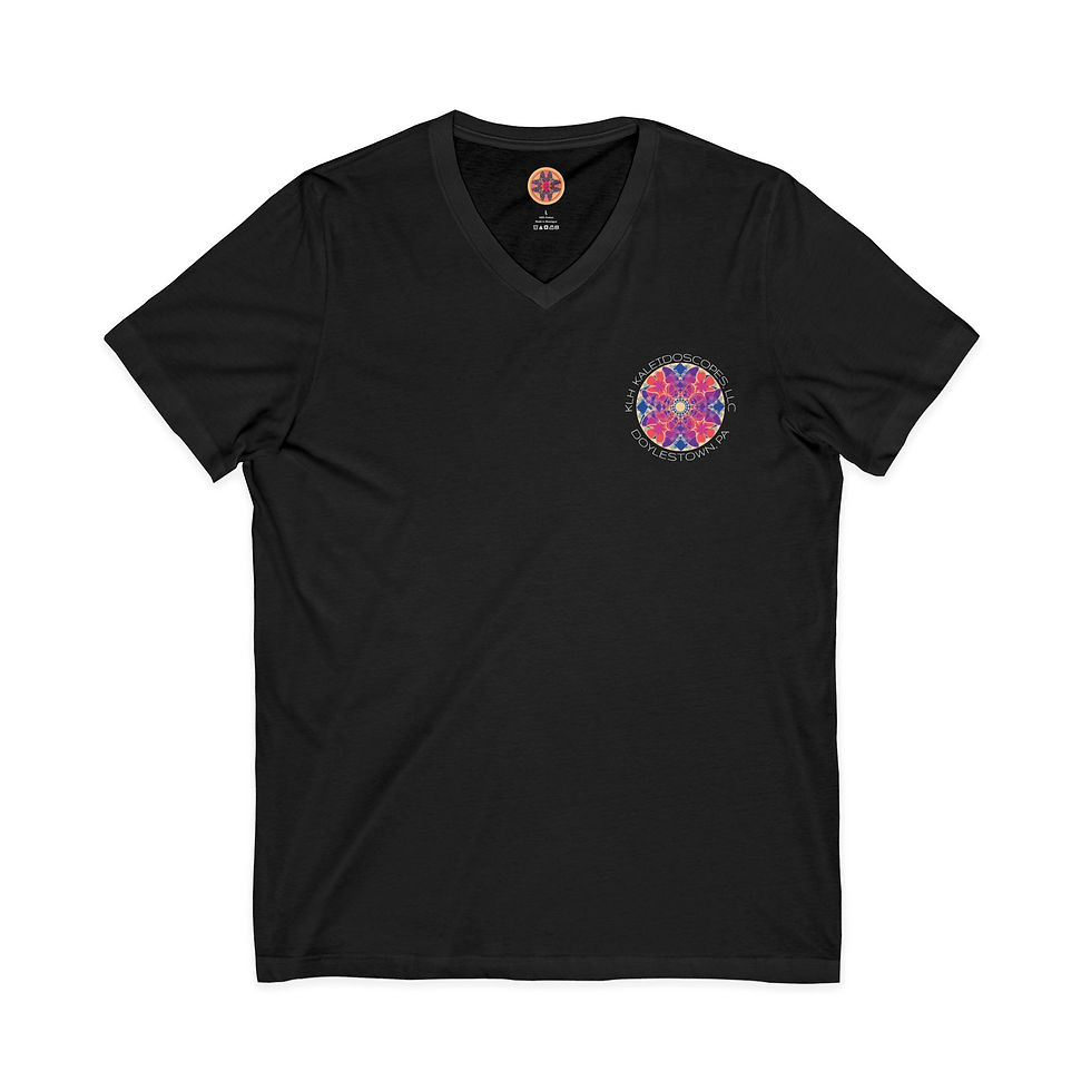 Thumbnail: KLH Kaleidoscopes, LLC Floral Logo V-Neck Tee