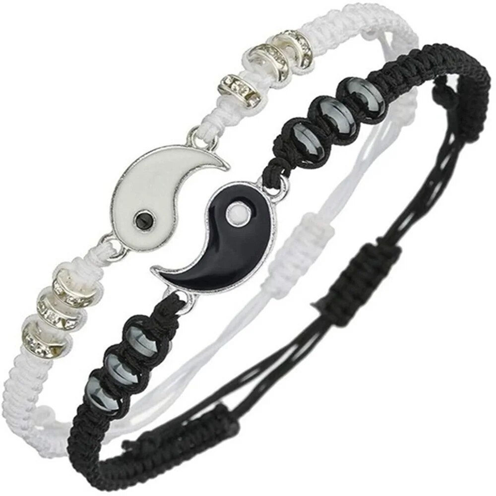 Duality Woven Yin Yang Matching Bracelets