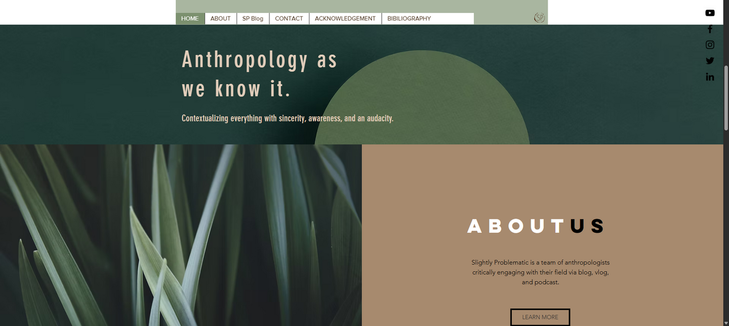 Slightly Problematic Homepage