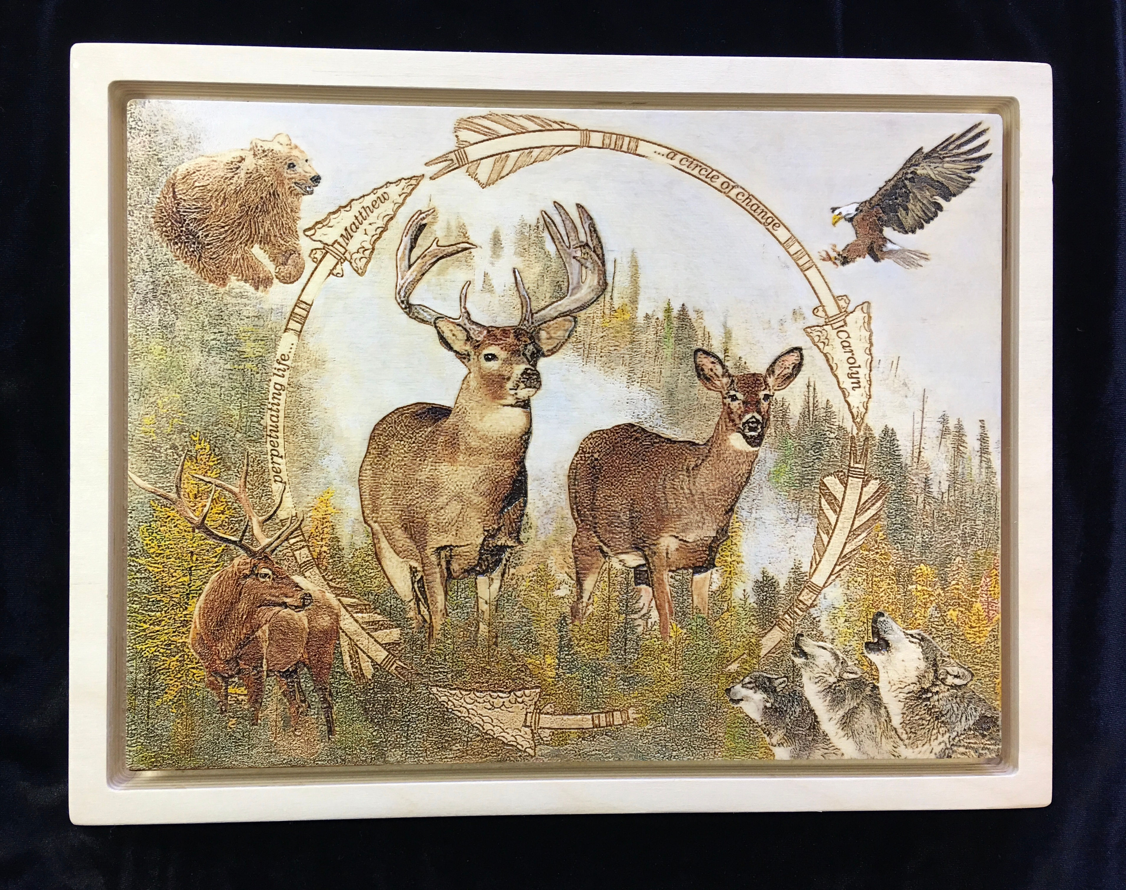 3/4" thick 9X12" rectangular Baltic Birch Float Panel 6color images w background