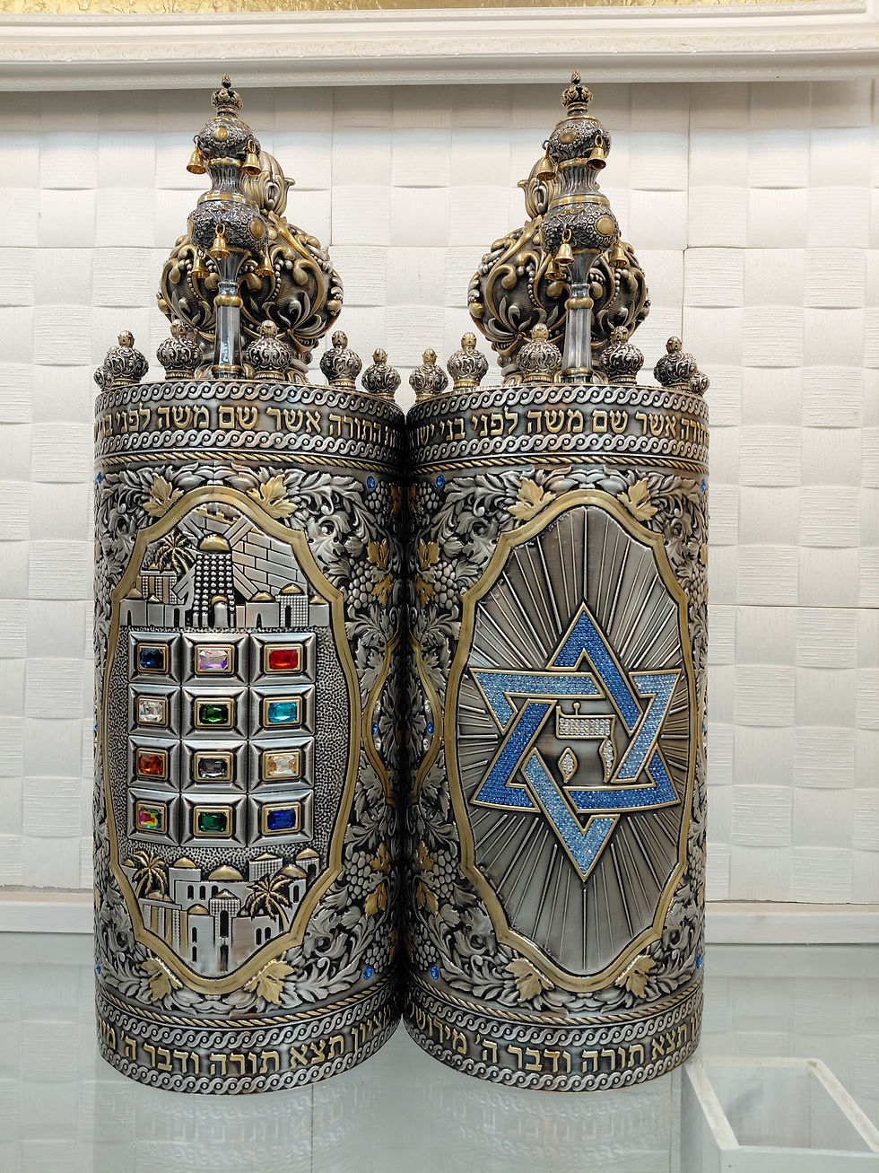 תמונה ממוזערת: דגם מגן דוד ה' | כסף מושחר | בשילוב זהב