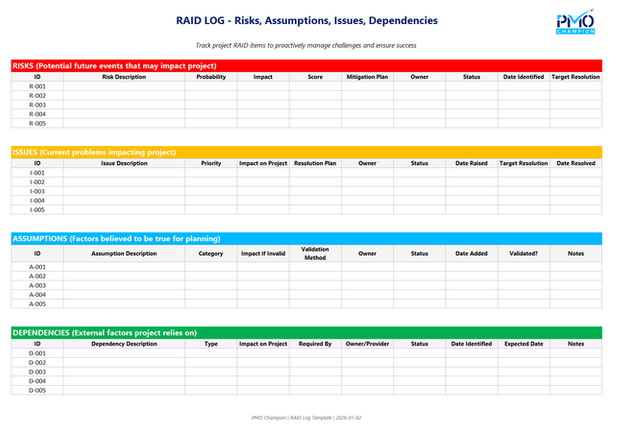 PMO Starter & Transformation Toolkit (10-in-1 Excel Bundle)