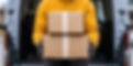 delivery-person-holding-two-cardboard-boxes-front-van-fast-shipping-reliable-service-secur
