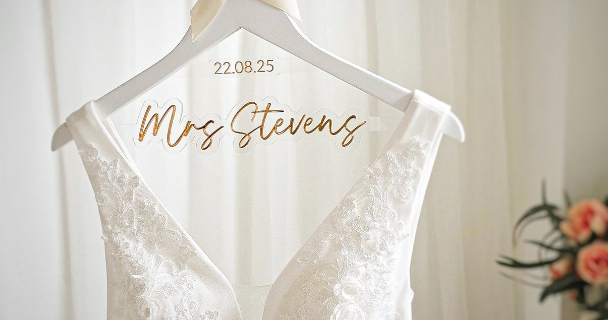 Luxury Acrylic Bridal Hanger with Date