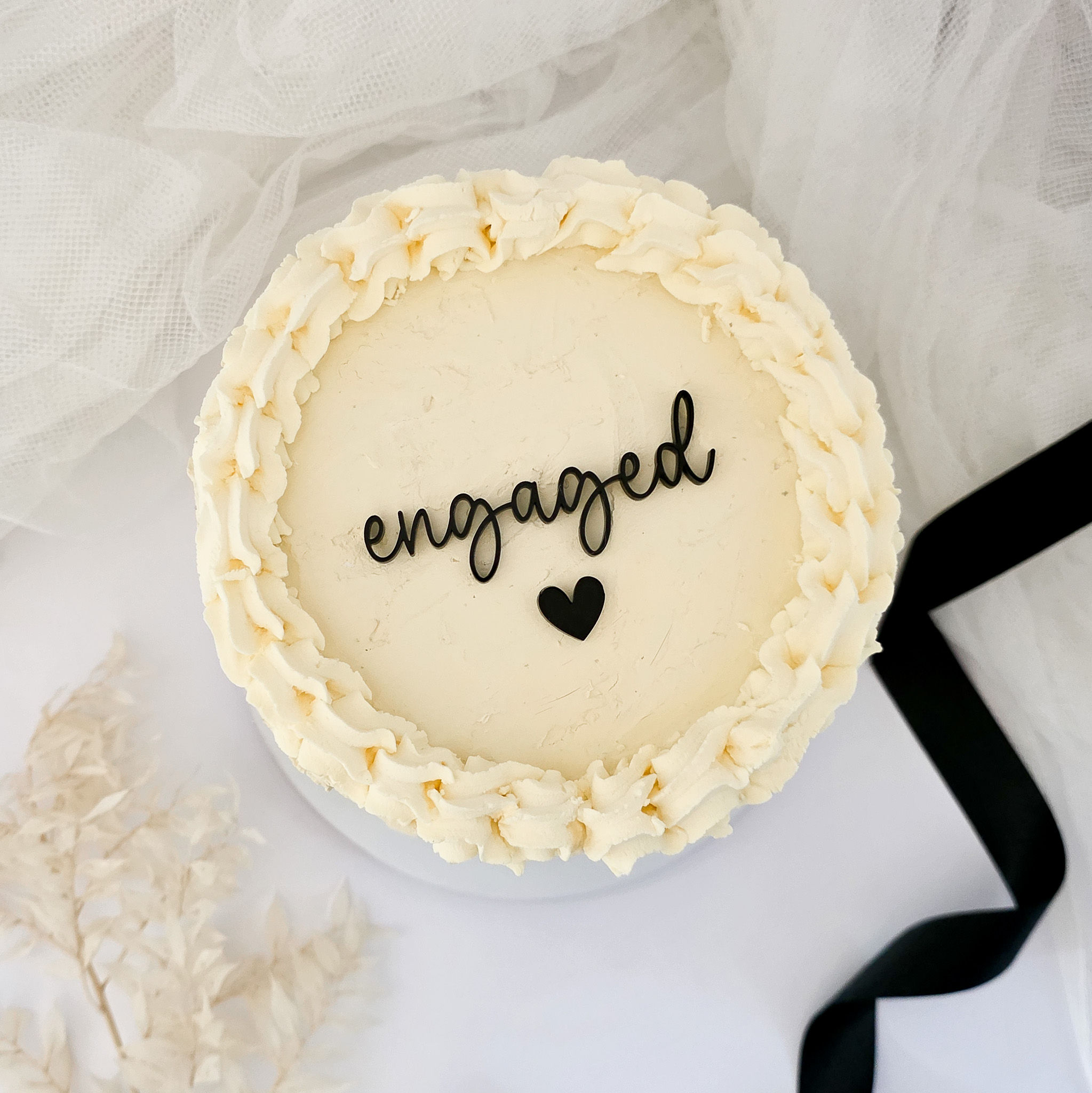 Engaged Acrylic Cake Charm