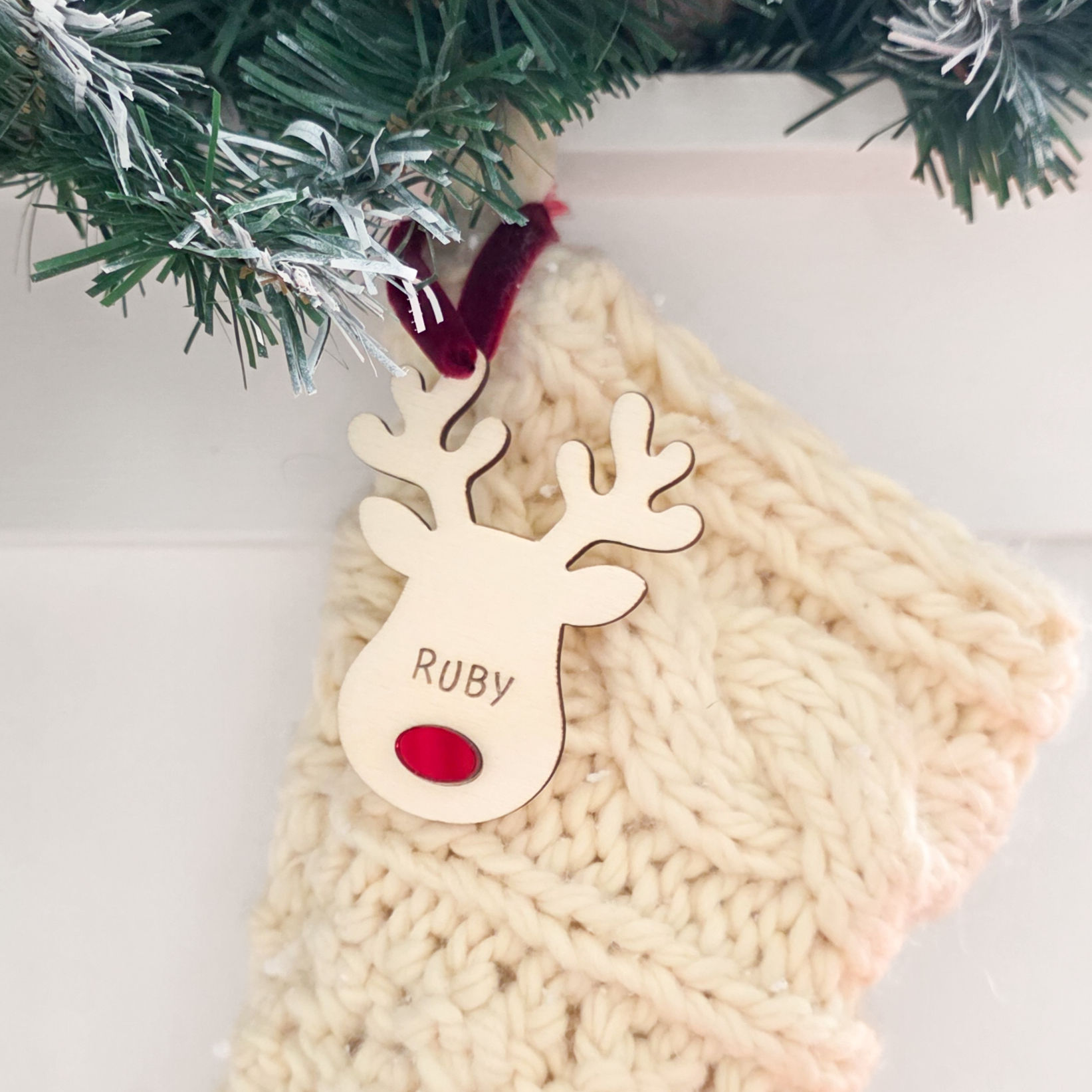 Personalised Rudolph Stocking Tag