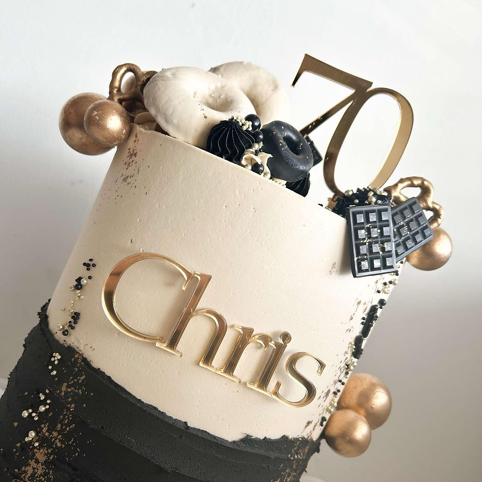 Thumbnail: Classic Serif Personalised Name Charm and Age Topper Set