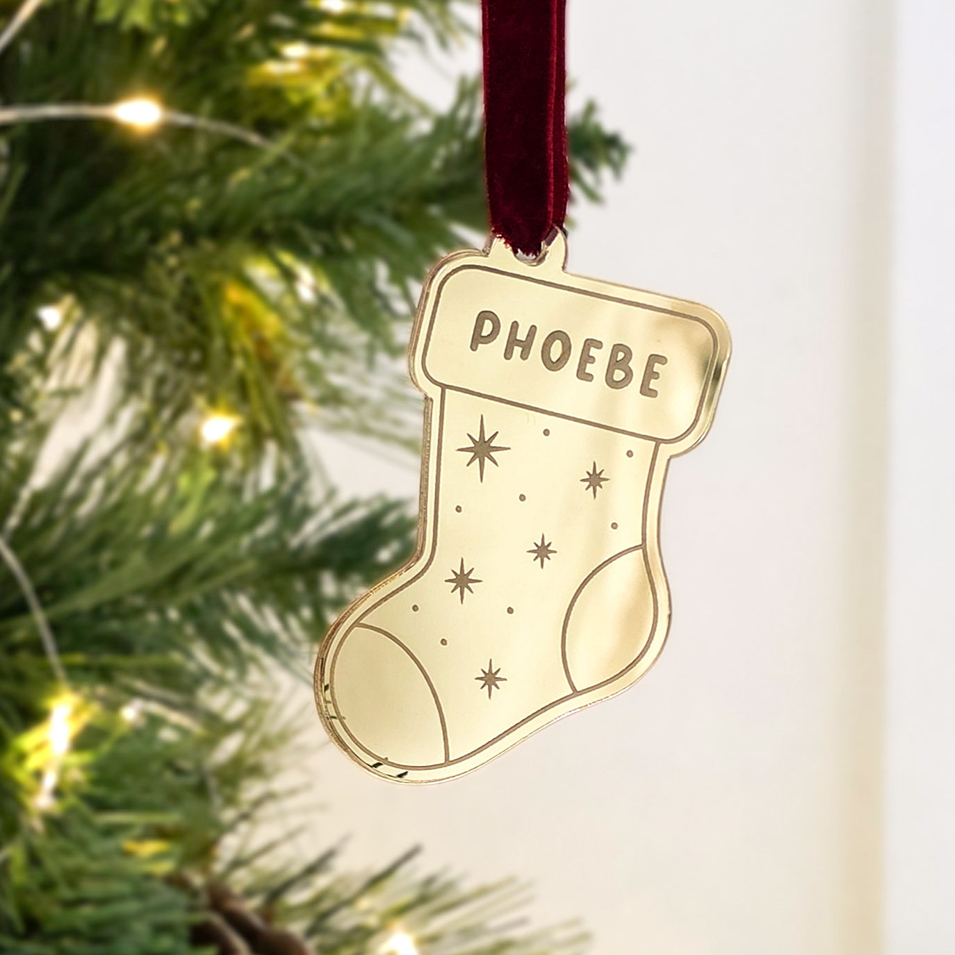 Personalised Christmas Stocking Name Ornament