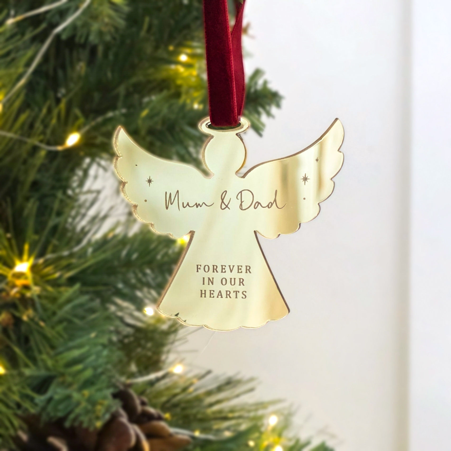 Personalised Memorial Angel Christmas Bauble