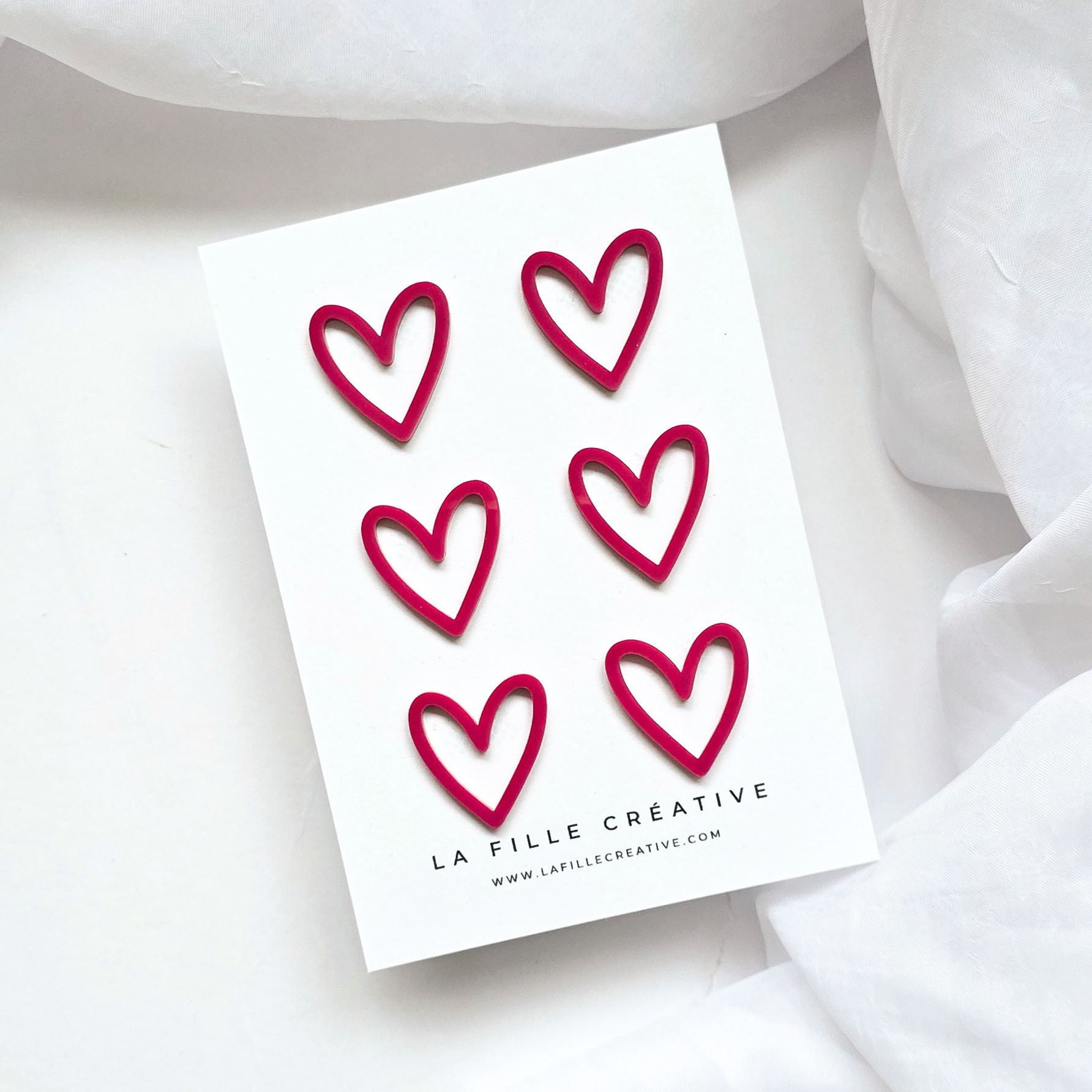 Heart Acrylic Cake Charm Set