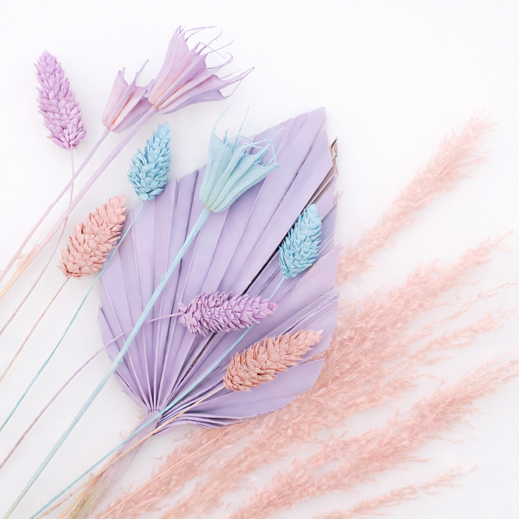 Mixed Pastel Dried Flower Cake Styling Kit - Mermaid