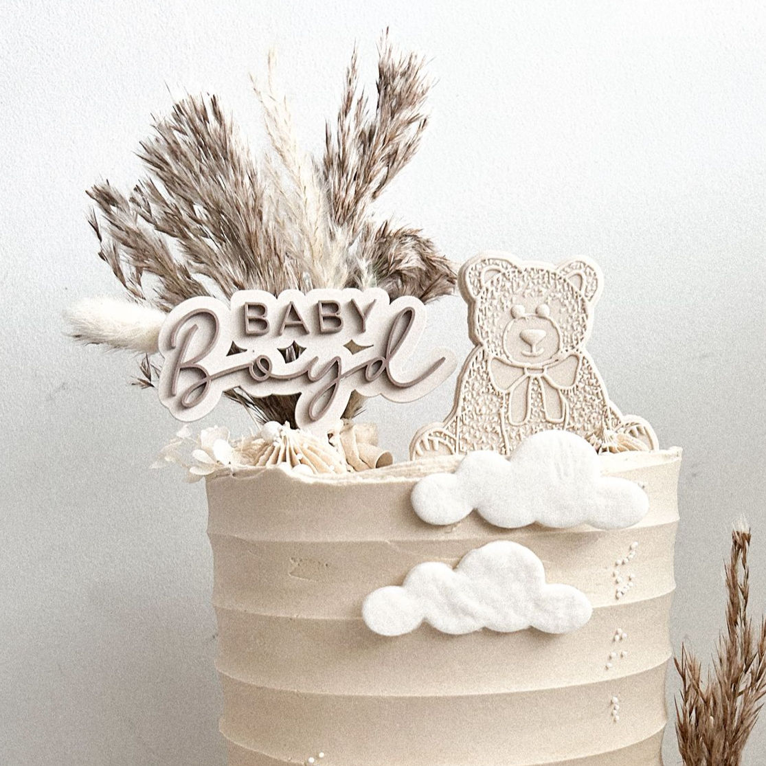 Personalised Baby Shower Cake Topper Double Layer Acrylic