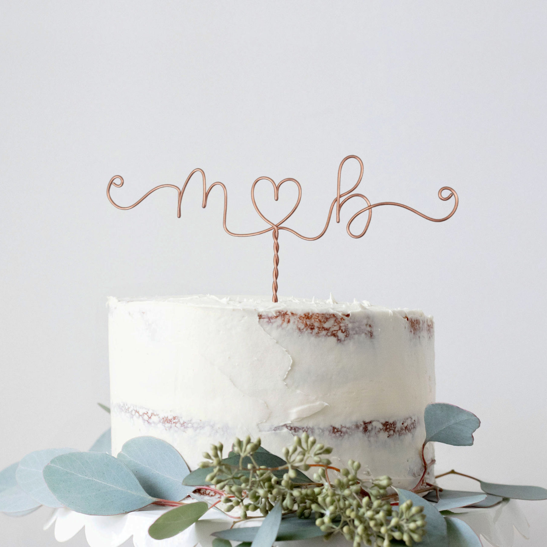 Minimalist Initials Wedding Cake Topper