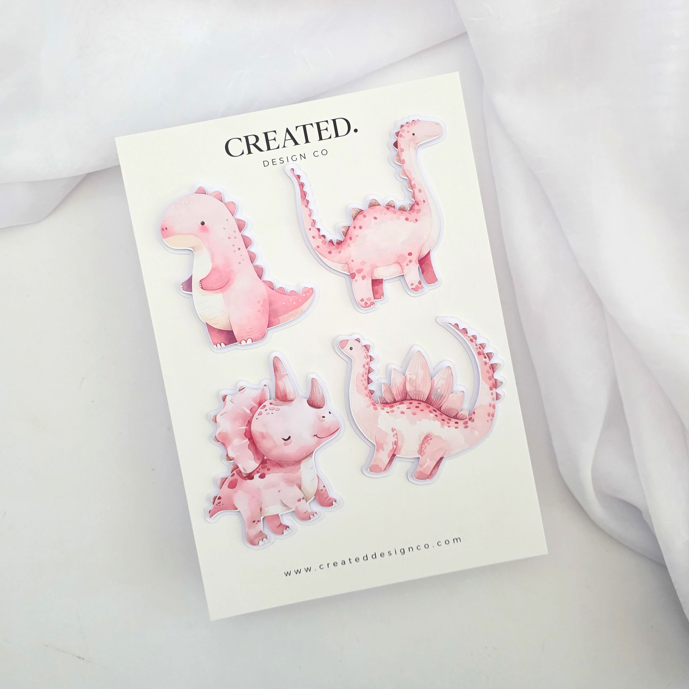 Pink Dinosaur Cake Decorations Set