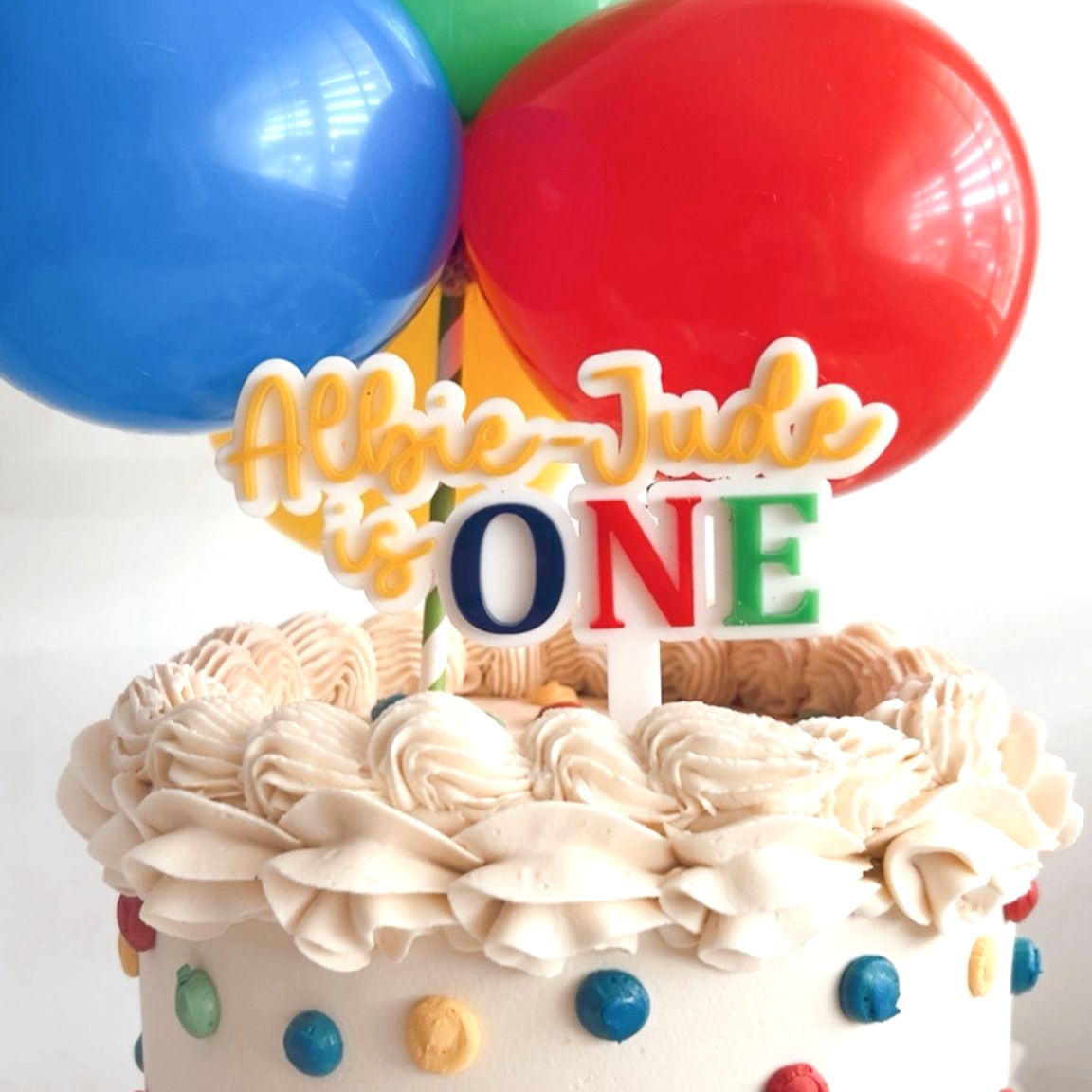 Colourful Name is One Cake Topper