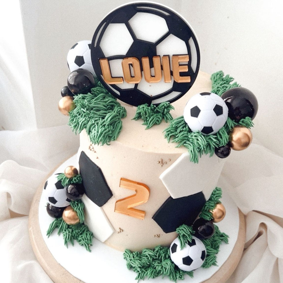 Thumbnail: Personalised Football Name Cake Topper & Age Charm Set