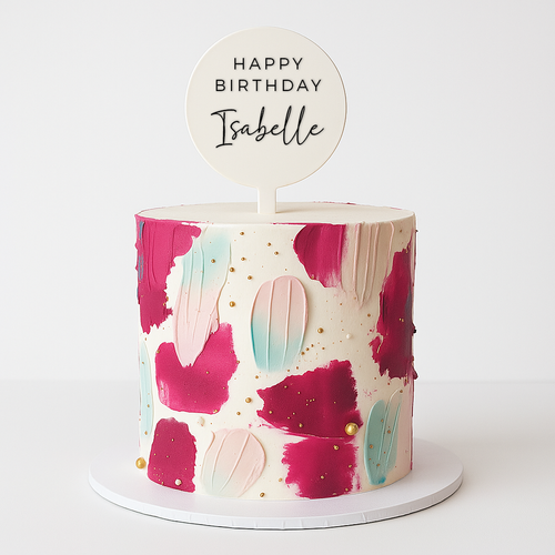 C L Cooper Life Tie Dye Happy Birthday Cake Topper - Gold, 1pc