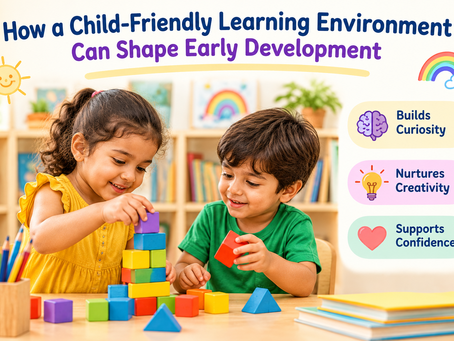 Two young children building with colorful blocks in a child-friendly classroom, showing curiosity, creativity, and confidence.