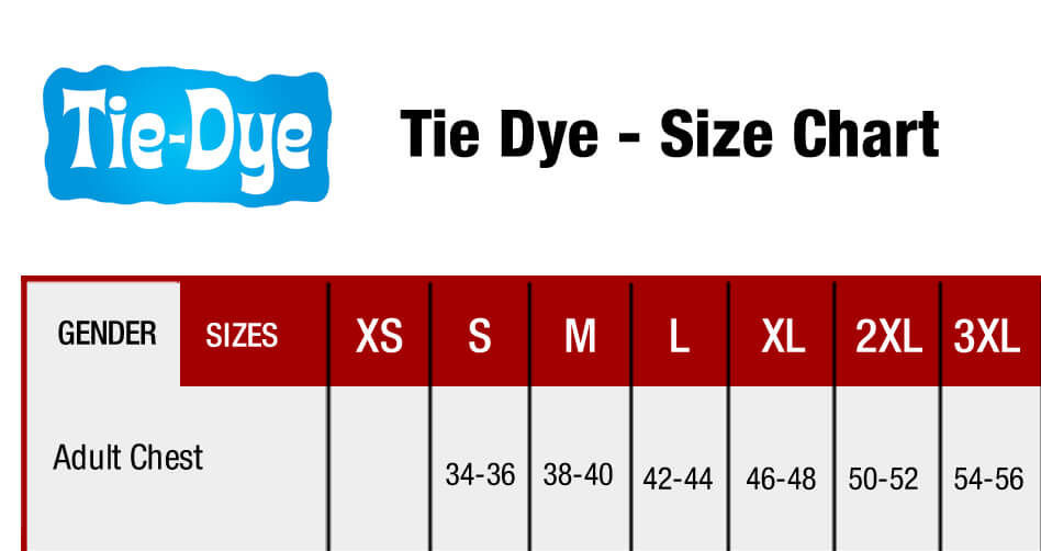Thumbnail: Tie dye hoodie size chart