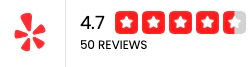 Yelp rating of 4.7 stars based on 50 reviews.