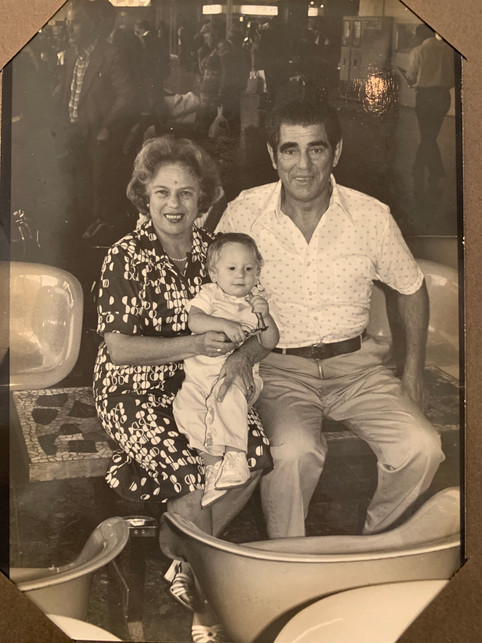 1978 Israel - Me and Grandparents at Airport