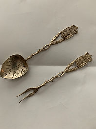 Vintage Teacup spoon and fork from Legation D'Israel Office in Prague.