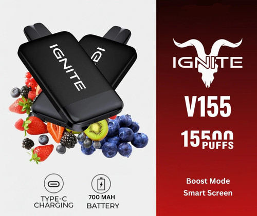 IGNITE V155 Ultra Slim - Black | Pod Vape Delivery RJ