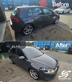 Car tinting before and after on volkswagen golf