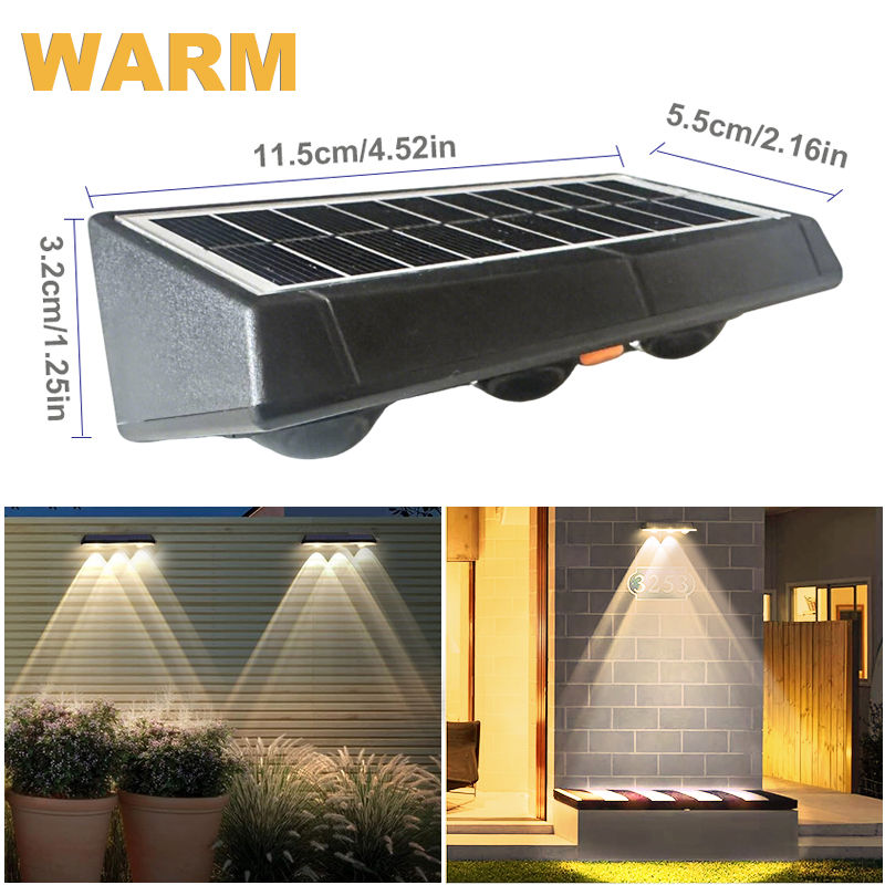 Thumbnail: Upgraded RGB Colorful Running Solar Wall Lamp, Outdoor Waterproof LED Warm Light