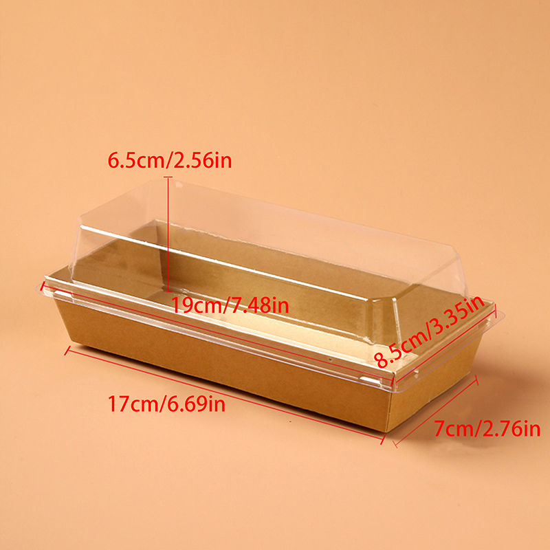 Thumbnail: 10Pcs Cake Dessert Donut Decoration Box Kraft Paper Cookie Bakery Food Sandwich 