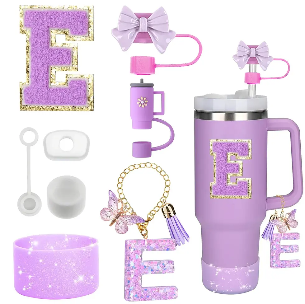Thumbnail: 8PCS Accessories Set for Stanley Cup Purple 