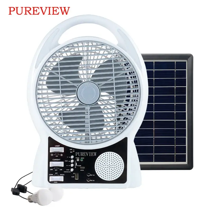 Thumbnail: 8-inch Portable Solar USB Charging Fan Bluetooth Multifunctional Large 