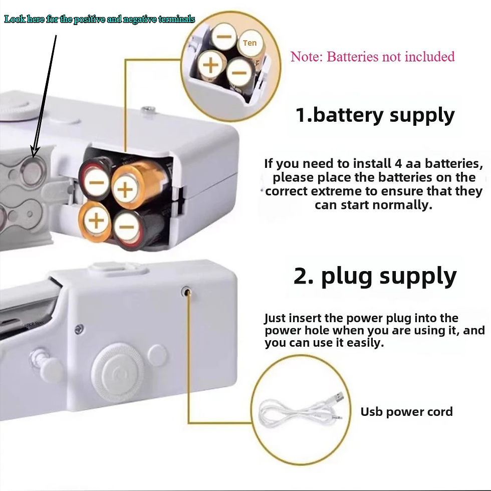 Thumbnail: Portable Handheld Electric Sewing Machine Mini Quick Stitch Home Clothes Repair 