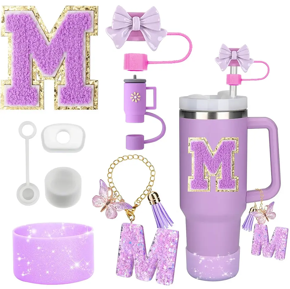 Thumbnail: 8PCS Accessories Set for Stanley Cup Purple 