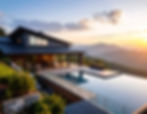 house high up overlooking valley and mountains