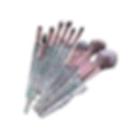 10-piece makeup brush set with glittery handles