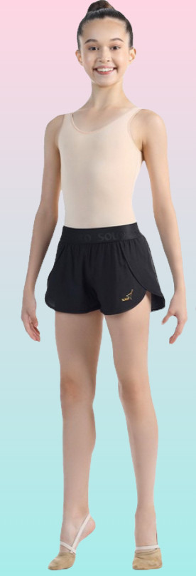 Solo double layer training shorts with integrated protective inner pants.