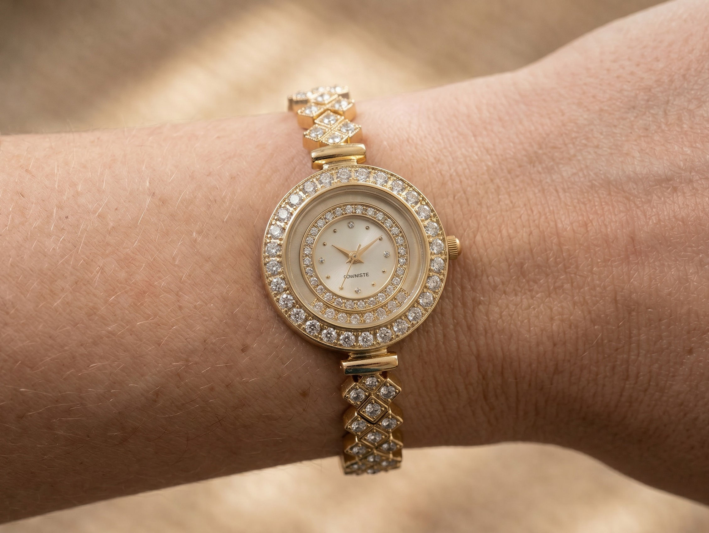 CZ Wrist Watches Gold