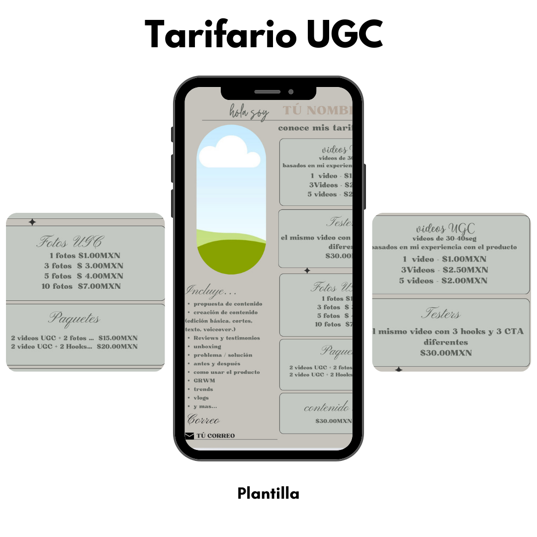 Plantilla: TARIFARIO UGC