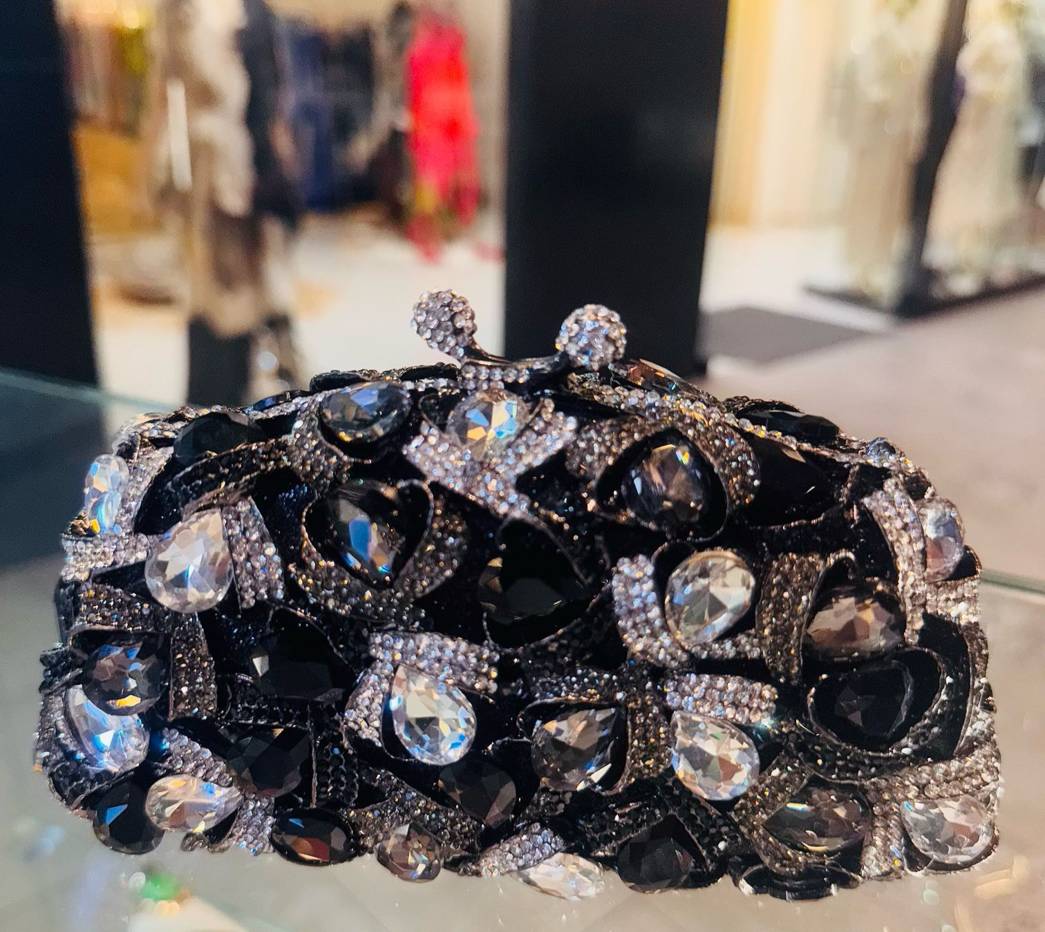 Midnight Crystal Clutch