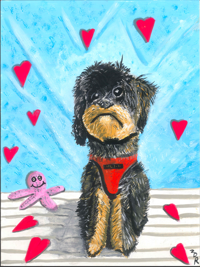 yorkie, morkie, doodle, puppy portrait, dog painting, portrait