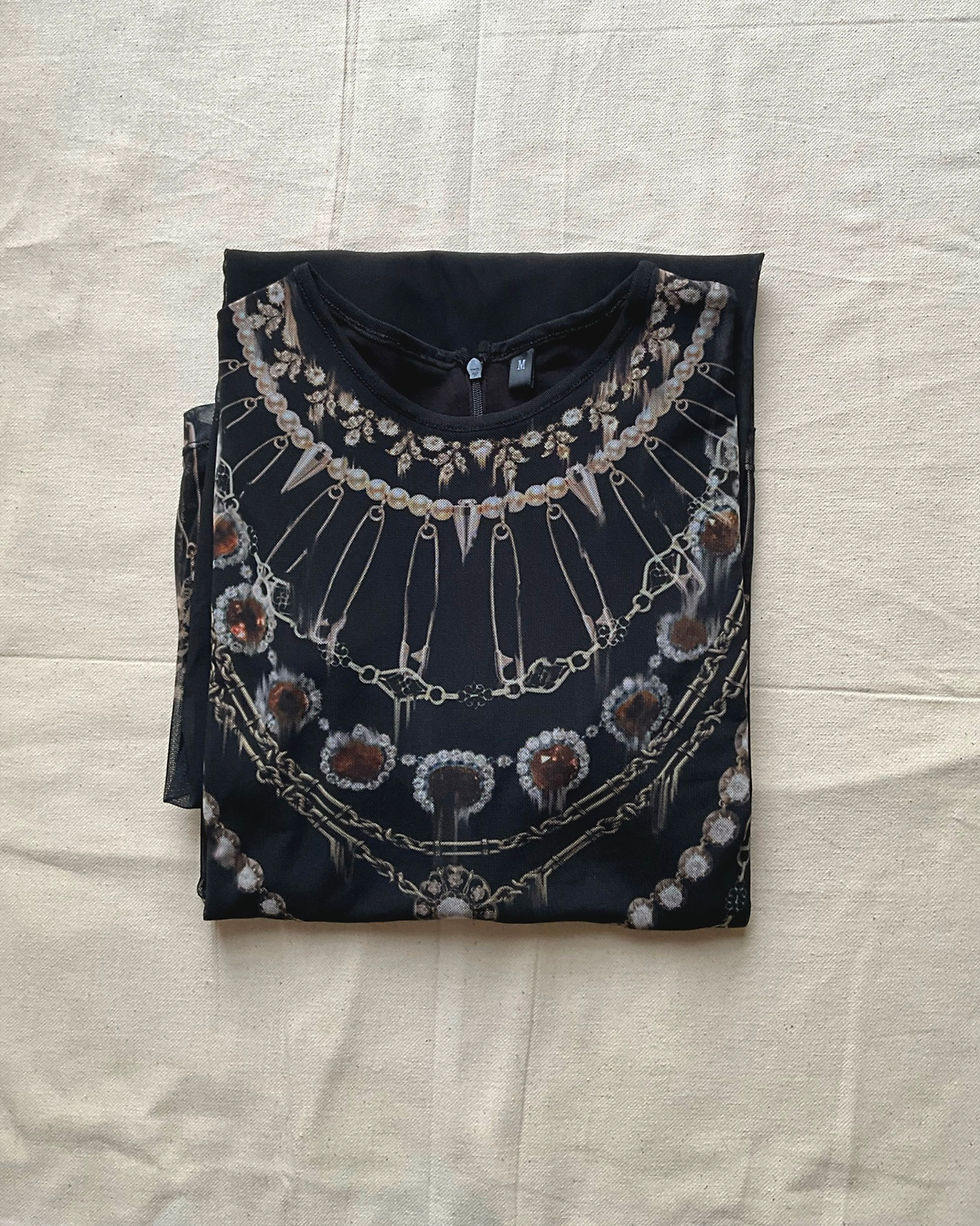 Thumbnail: HANCOCKS A-LINE MIDI DRESS. PRINTED AND MADE IN ENGLAND.