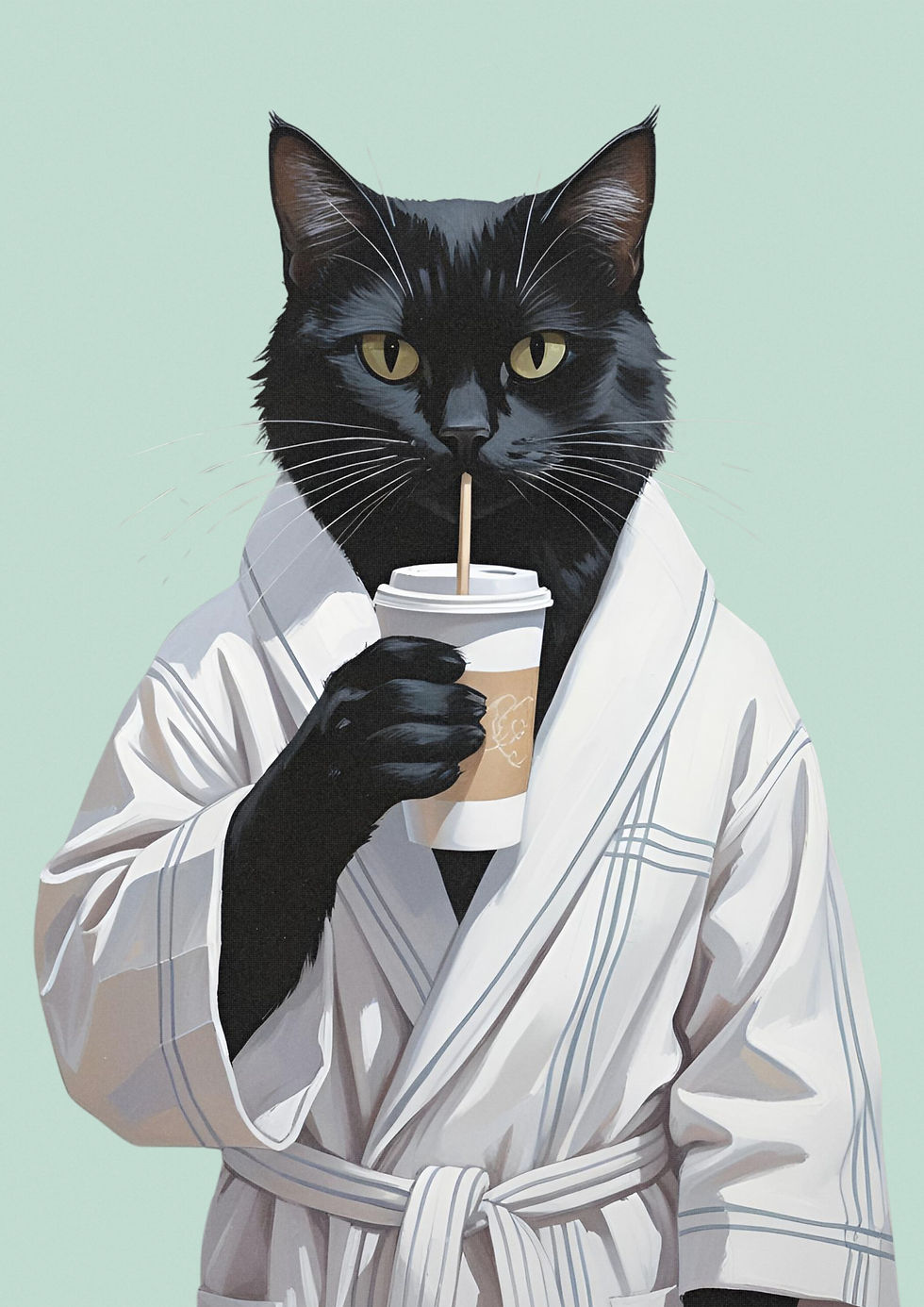 Wandbild "Schwarze Katze am Morgen" aus der Morning Mood-Reihe bei art heroes