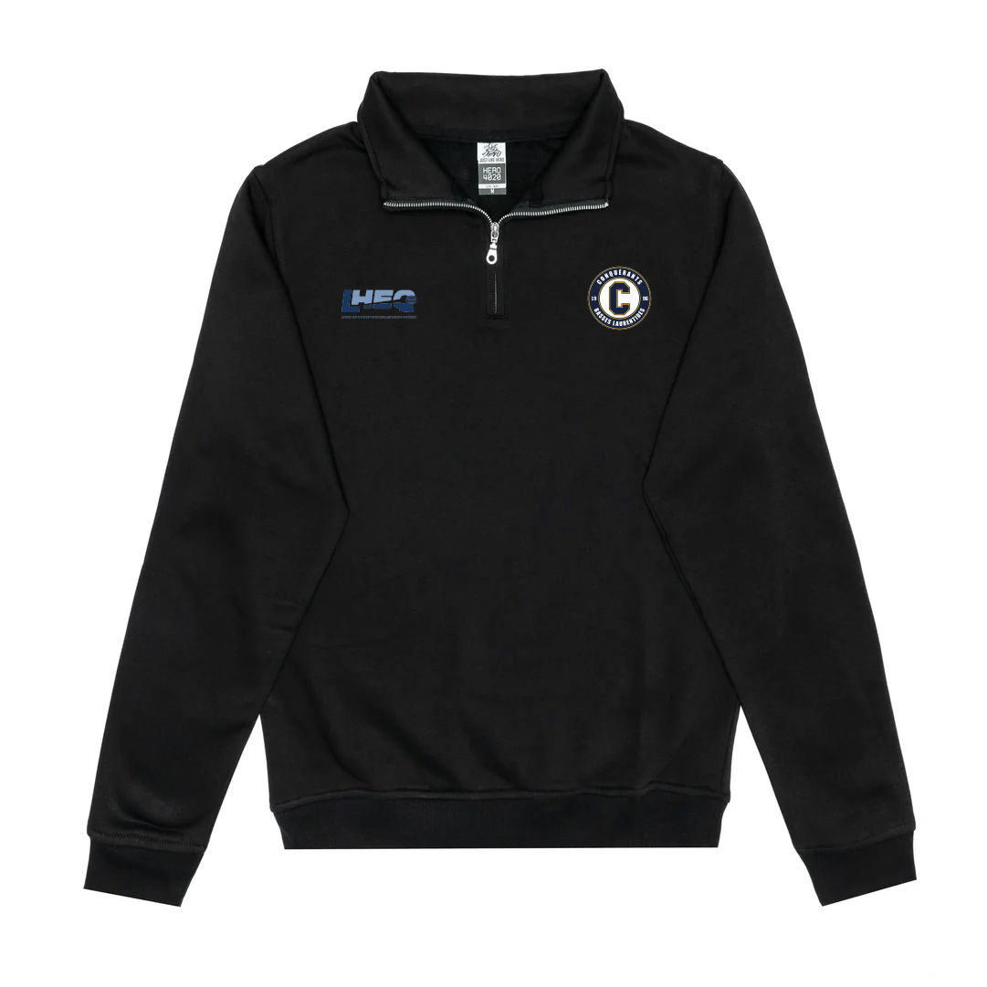 1/4 zip NOIR cotton - Conquérants