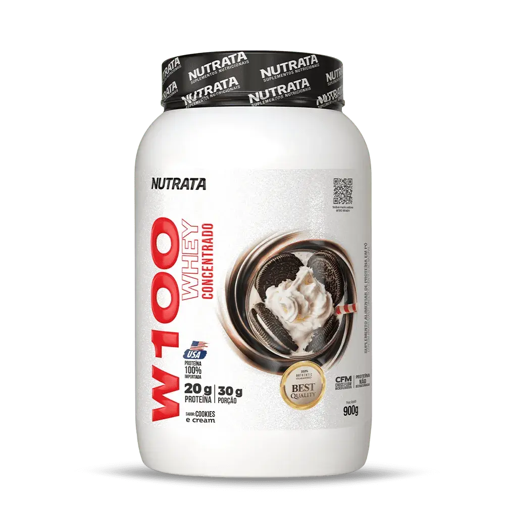 Whey W100 concentrado pote cookies and cream