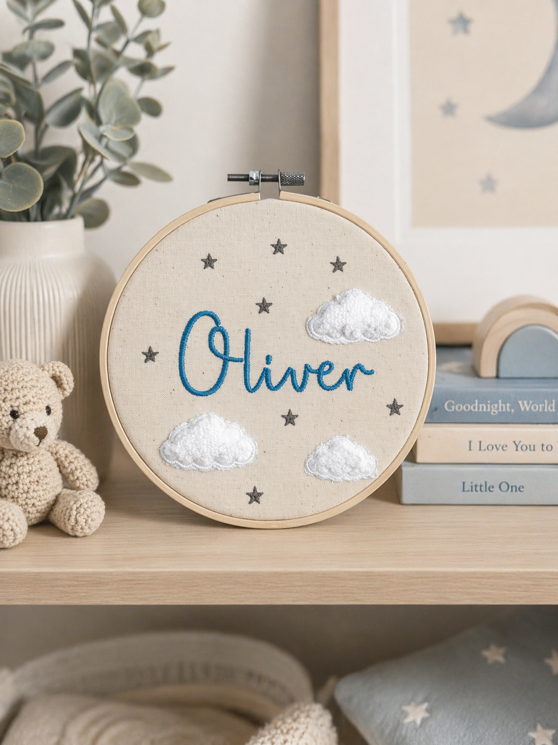 Personalised Embroidered Name Hoop Keepsake