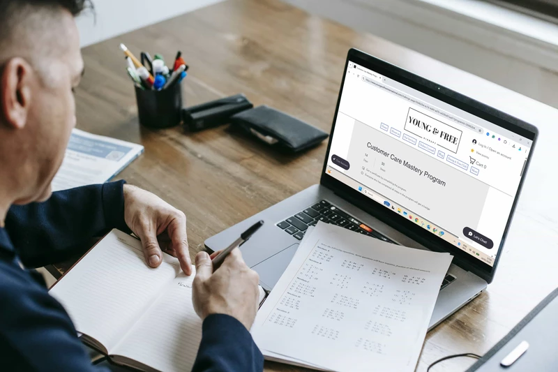 A woman and man looking at each other smiling. 