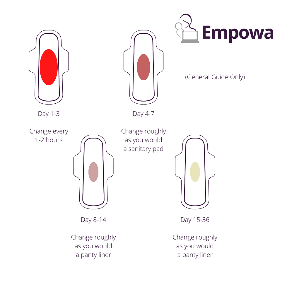 locia postpartum bleeding chart
