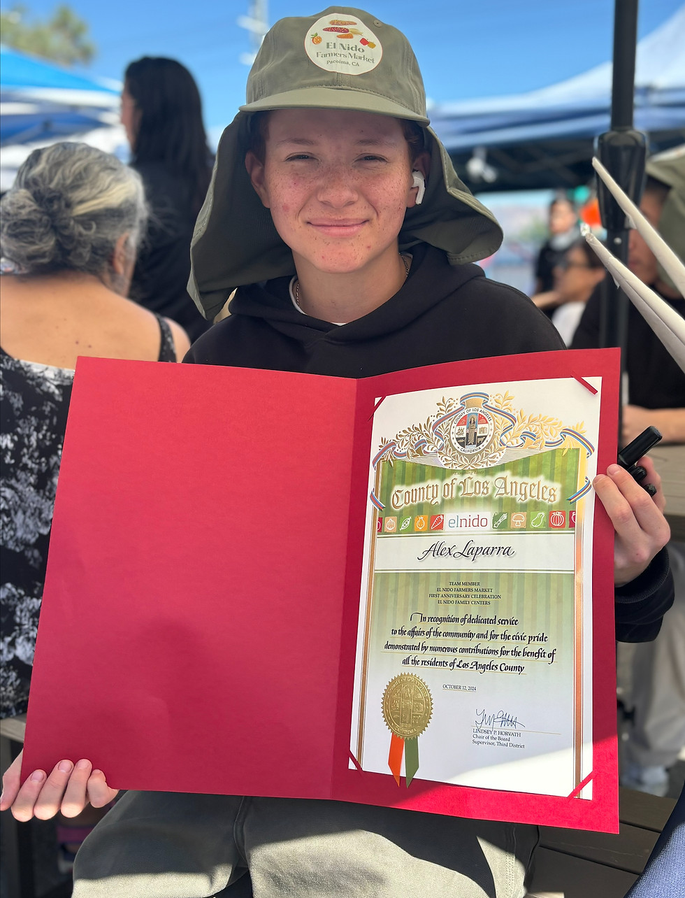 Alex youth and client recognized by Lindsey P. Horvath for his dedicated service and outst