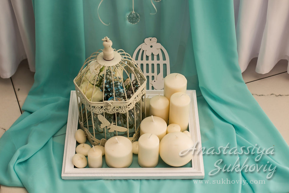 Оформление свадьбы в цвете "Тиффан�и"